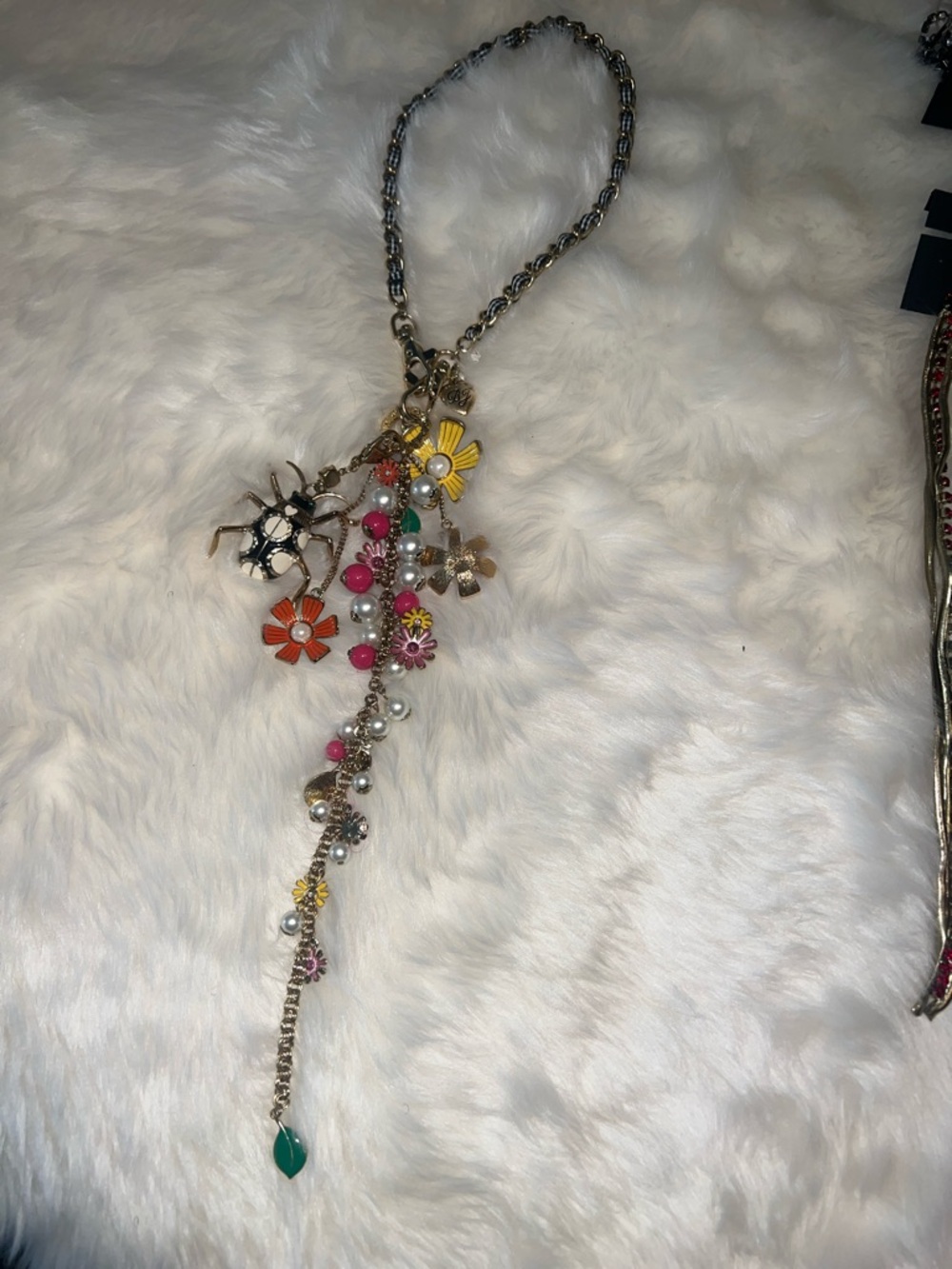 Betsey Johnson Floral Multi-Color Charm Necklace